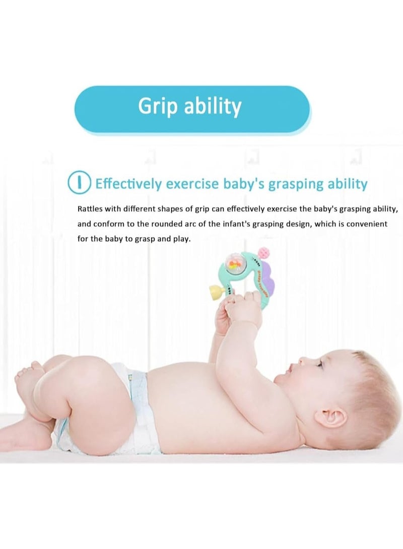 مجموعة خشخيشة للاطفال الصغار - 11 قطعة من المطاط الناعم الحسي للرضع وحديثي الولادة (بينك) - Image 5