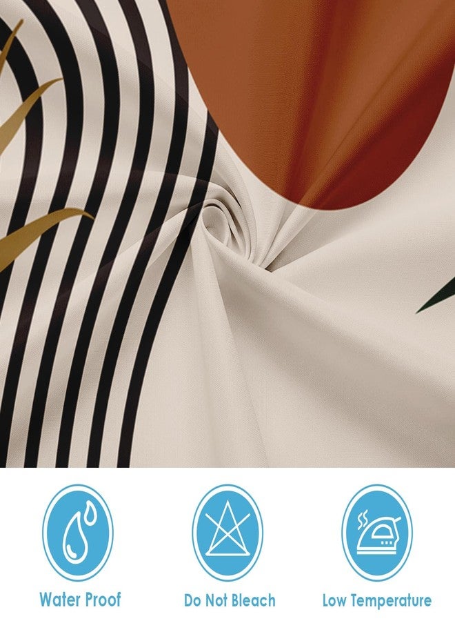 Nesphy Shower Curtain and Liner Set, Boho Mid Century Abstract Geometric Modern Shower Curtain and Liner with Double-Sided Stainless Steel Hooks, 3-in-1 Waterproof Fabric for Bathroom, 72x72 Inch - Image 3