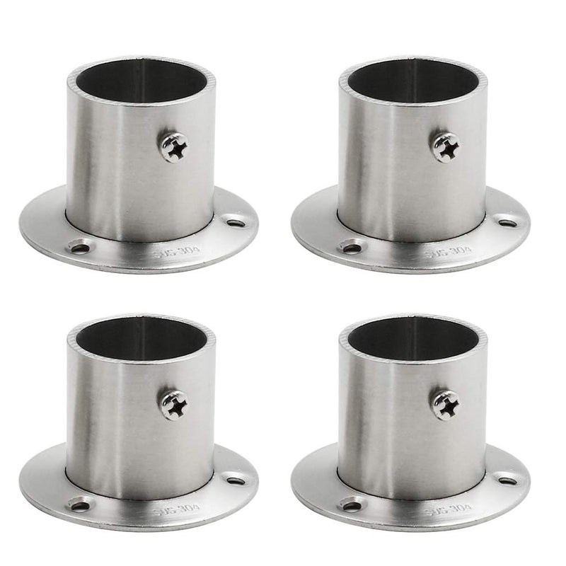 BTMB Stainless Steel Closet Rod Flange Holder Shower Curtain Socket Bracket Support for Pipe,Pack of 4 (Dia 32mm/1.25'') - Image 1