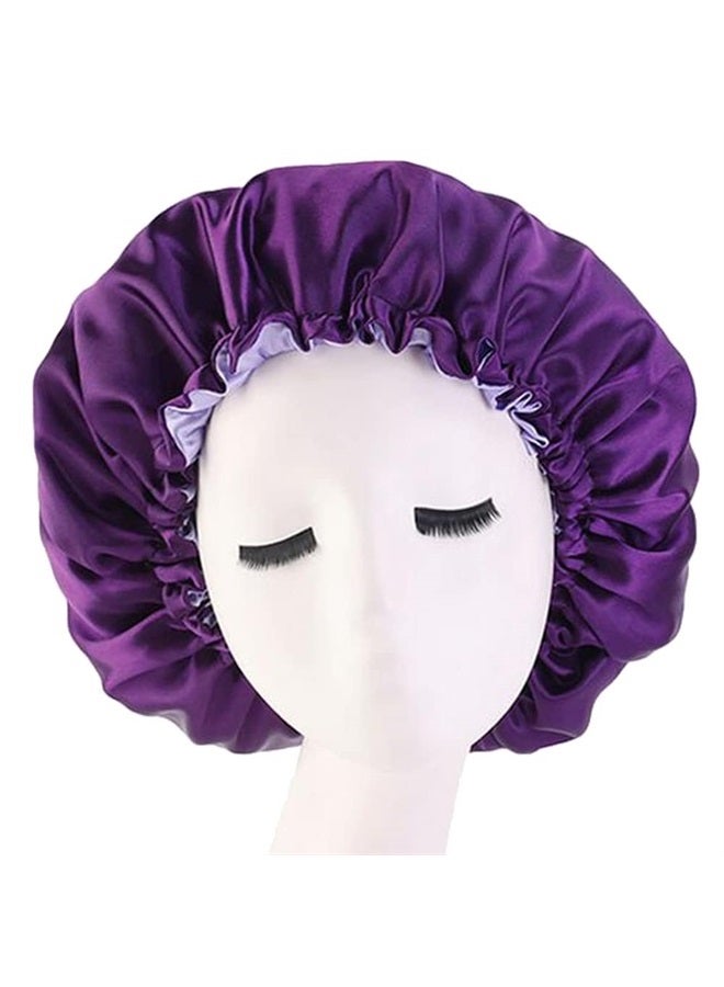 Edoneery Satin Bonnet Silk Bonnet For Curly Hair Bonnet Braid Bonnet For Sleeping Bonnets For Women Large Double-layer Adjustable - Image 2