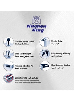 Kitchen King Explosion Proof Aluminum Pressure Cooker with Long Handle Steaming Plate Black/Silver  - Image 4