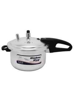 Kitchen King Explosion Proof Aluminum Pressure Cooker with Long Handle Steaming Plate Black/Silver  - Image 1