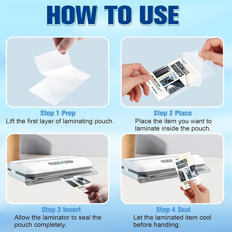 200 Pack 3 Inch Thermal Laminating Pouches ID Card Size 26 X 37 Inches Clear Round Corner 5C Thick Business Card Protector Sheets For Laminator Office Home School Supplies - Image 3