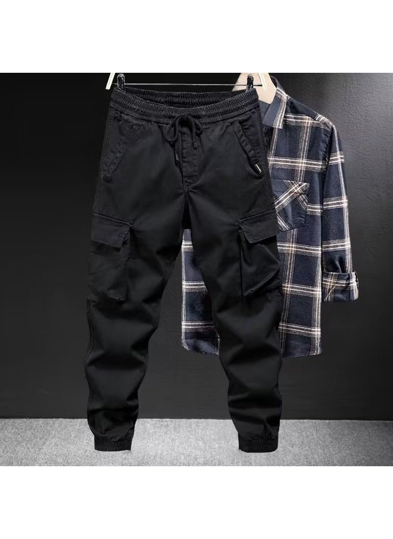 Generic - Plus Size Cargo Pants Men Casual Drawstring Cool Brand Green - Image 1
