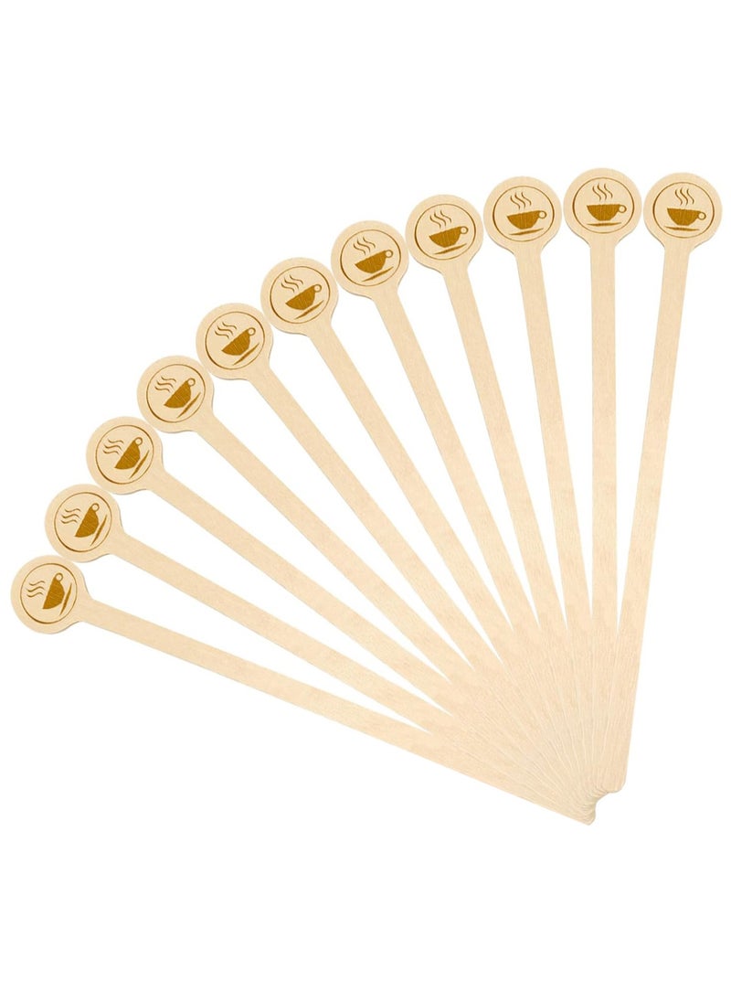 Craftman 100Pcs Coffee Stirrers,15cm Natural Wooden Stir Sticks with Round Ends, Disposable Eco-Friendly Biodegradable Cafe Grade Coffee Stir Sticks Wood Beverage Mixer for Coffee Milk Tea  - Image 1