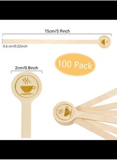 Craftman 100Pcs Coffee Stirrers,15cm Natural Wooden Stir Sticks with Round Ends, Disposable Eco-Friendly Biodegradable Cafe Grade Coffee Stir Sticks Wood Beverage Mixer for Coffee Milk Tea  - Image 2