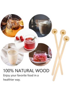 Craftman 100Pcs Coffee Stirrers,15cm Natural Wooden Stir Sticks with Round Ends, Disposable Eco-Friendly Biodegradable Cafe Grade Coffee Stir Sticks Wood Beverage Mixer for Coffee Milk Tea  - Image 5
