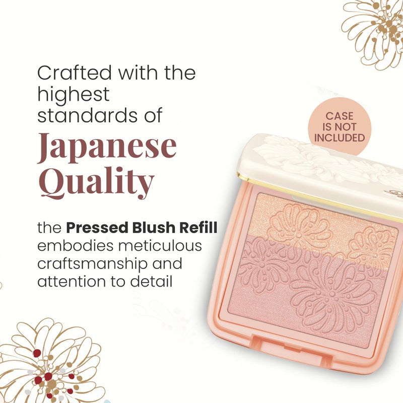 Paul & Joe Pressed Blush Palette Refill Only, Case Sold Separately, Oil-Absorbing Blush Powder, Bi-Color Face Blushes with Fitting Veil Powder, Light Beige and Light Pink, 01 Secret D'Or, 0.17 oz - Image 4