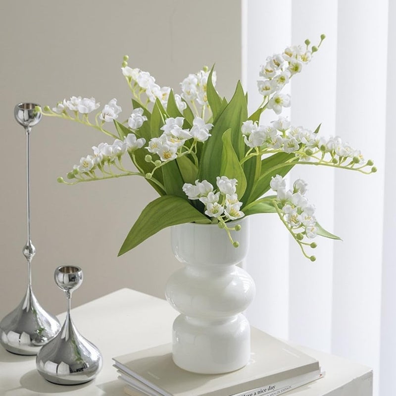 NatureMan 6 Branch Lily of The Valley Artificial Flowers,Simulation Lily of The Valley Silk Flower,Outdoor Bridal Wedding Bouquet for Home Garden Party Wedding Decoration - Image 4