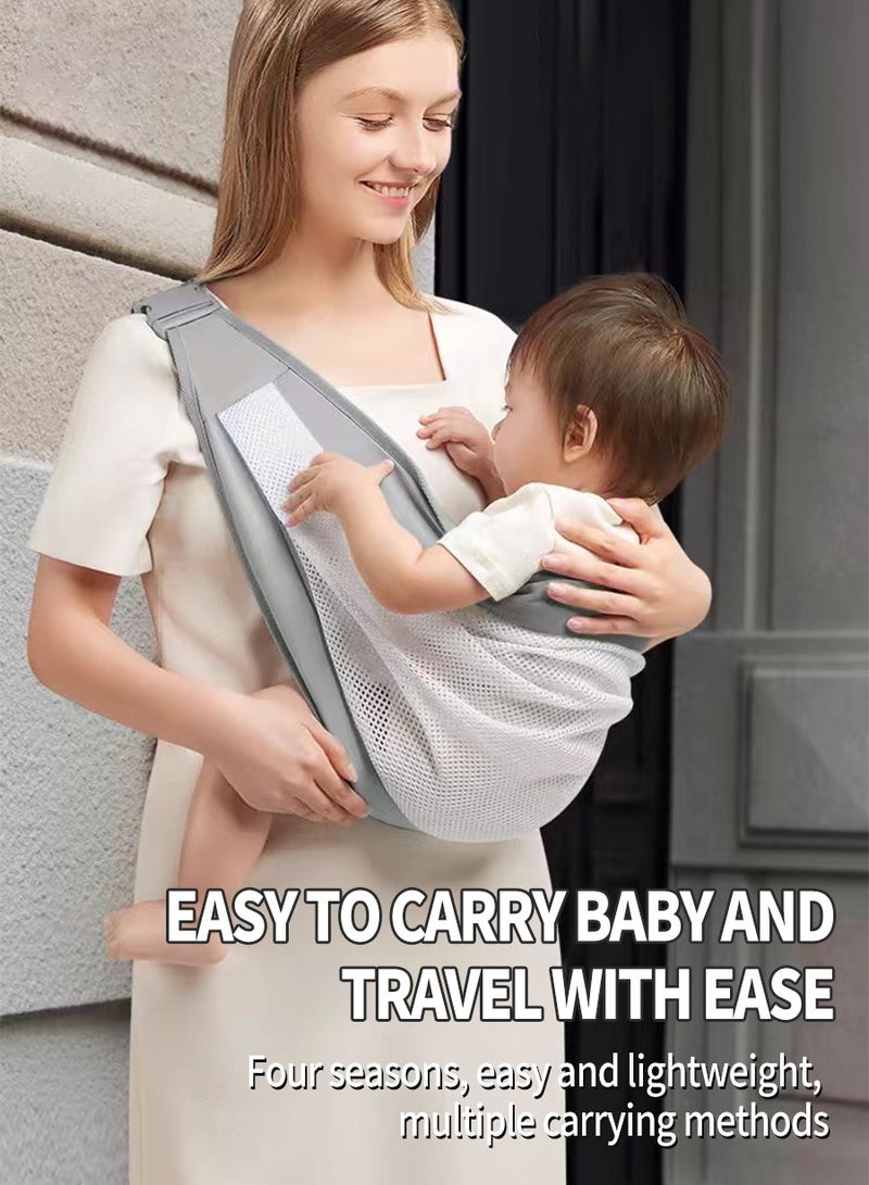 Baby Wrap Baby Wrap Ring Sling and Nursing Cover,Multi-functional and lightweight baby carrier for all seasons,1-4 years old,Breathable and soft,Comfortable,Pe - Image 2