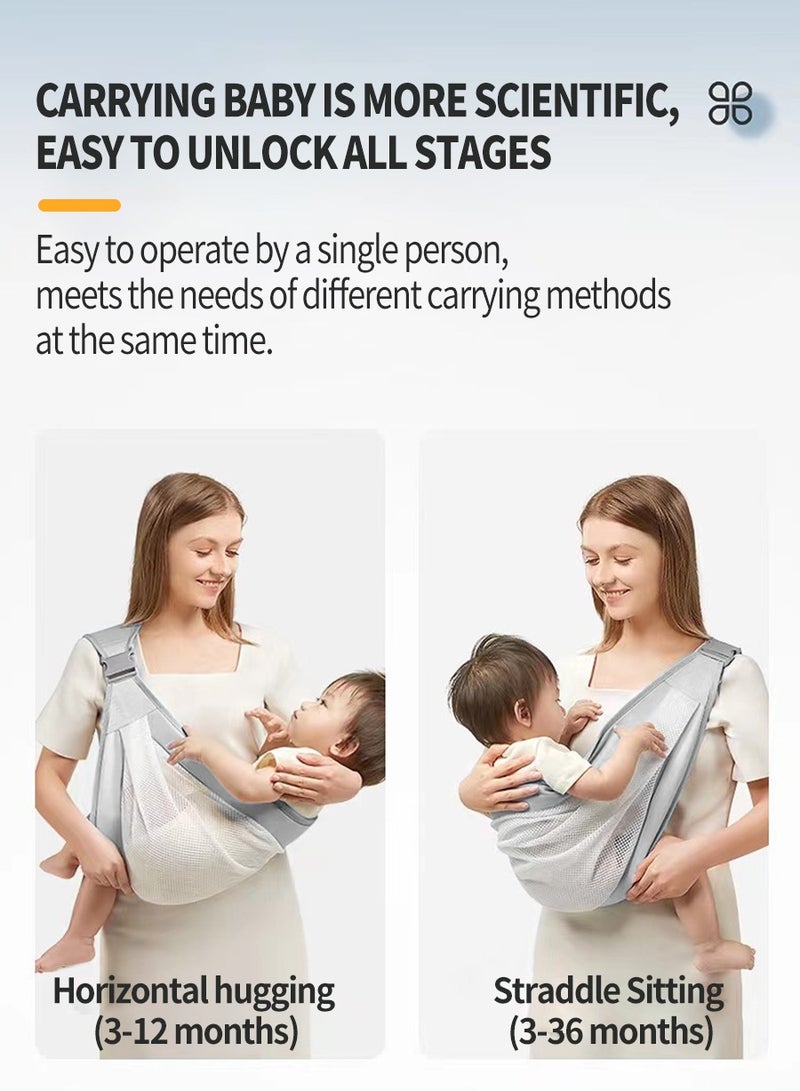 Baby Wrap Baby Wrap Ring Sling and Nursing Cover,Multi-functional and lightweight baby carrier for all seasons,1-4 years old,Breathable and soft,Comfortable,Pe - Image 3