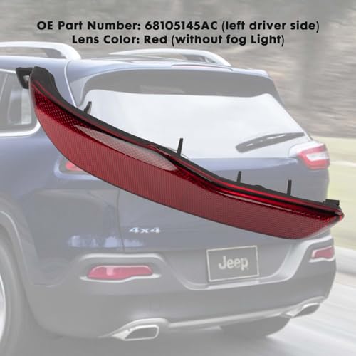 Jiacheng 68105144AC Rear Bumper Reflector Passenger Side Compatible with Jeep Cherokee 2014-2018 (Right) - Image 4