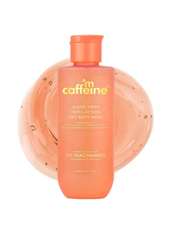 mCaffeine 5% Niacinamide, 3-in-1 Perfume Body Wash - Odour Control, & Long Lasting Musky Fragrance | Brightens & Even Tones Skin | For Men & Women (250 ml) - Image 2