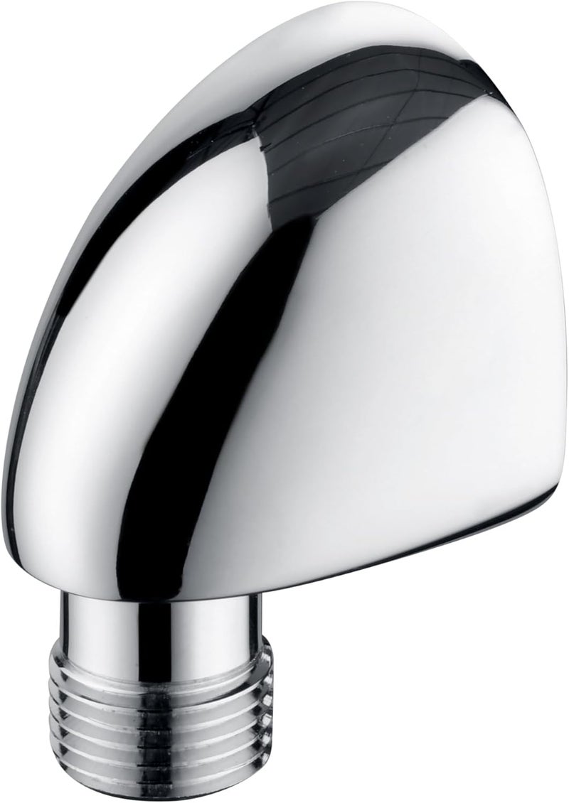 Lavatrum 100% Brass Wall-Mount Supply Wall Elbow with Check Valve, 1/2" Shower Hose Adapter, Polished Chrome - Image 1