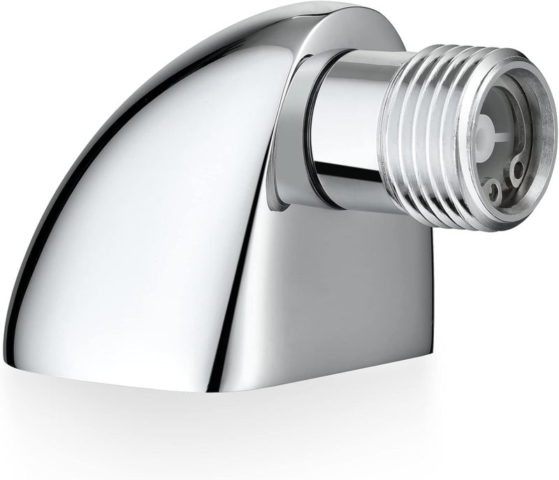 Lavatrum 100% Brass Wall-Mount Supply Wall Elbow with Check Valve, 1/2" Shower Hose Adapter, Polished Chrome - Image 3