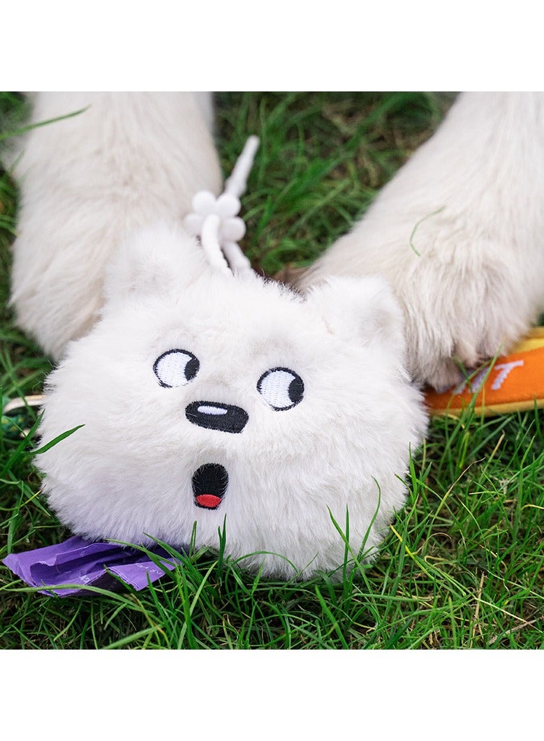 general Cute Plush Samoyed Dog Picking Up Poop Bag to Store Pet Supplies  - Image 2
