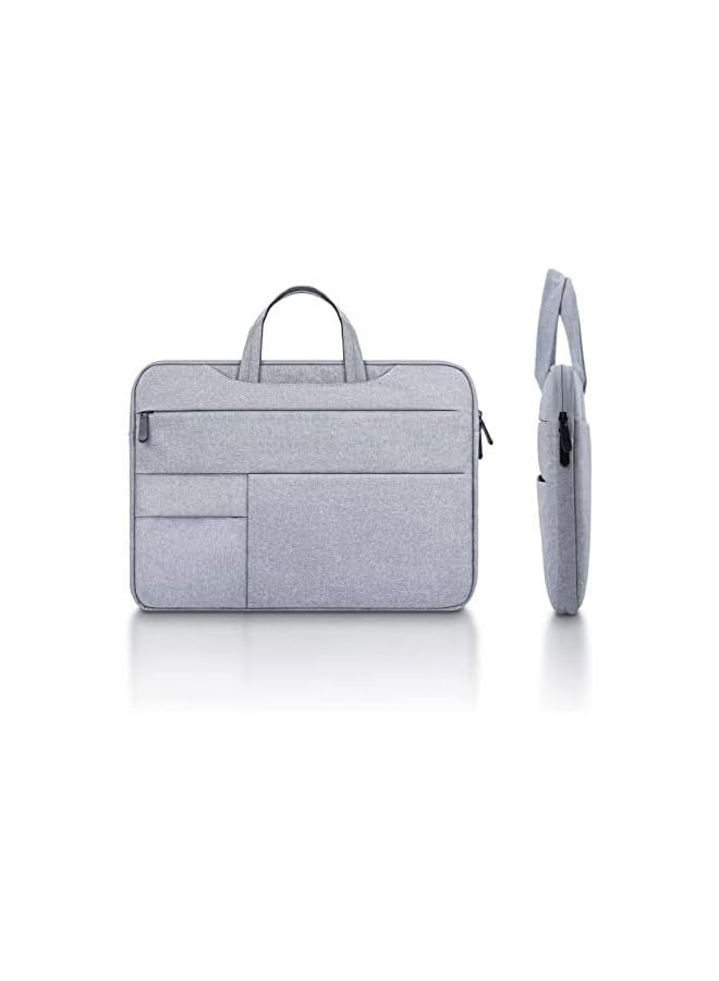 Laptop Case Sleeve 15.6 inch Compatible with 15.6" Notebook Computer Chromebook, Protective Waterproof Polyester Padded Carrying Bag Cover with Hidden Handle Multiple Pocket, Gray