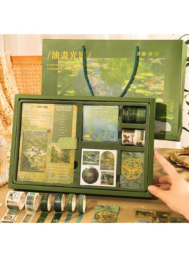 Ciara Vintage Oil Painting Series Handbook Gift Box, Student High Beauty Creative Handbook Set, Festival Inspirational Reward Gift - Image 1