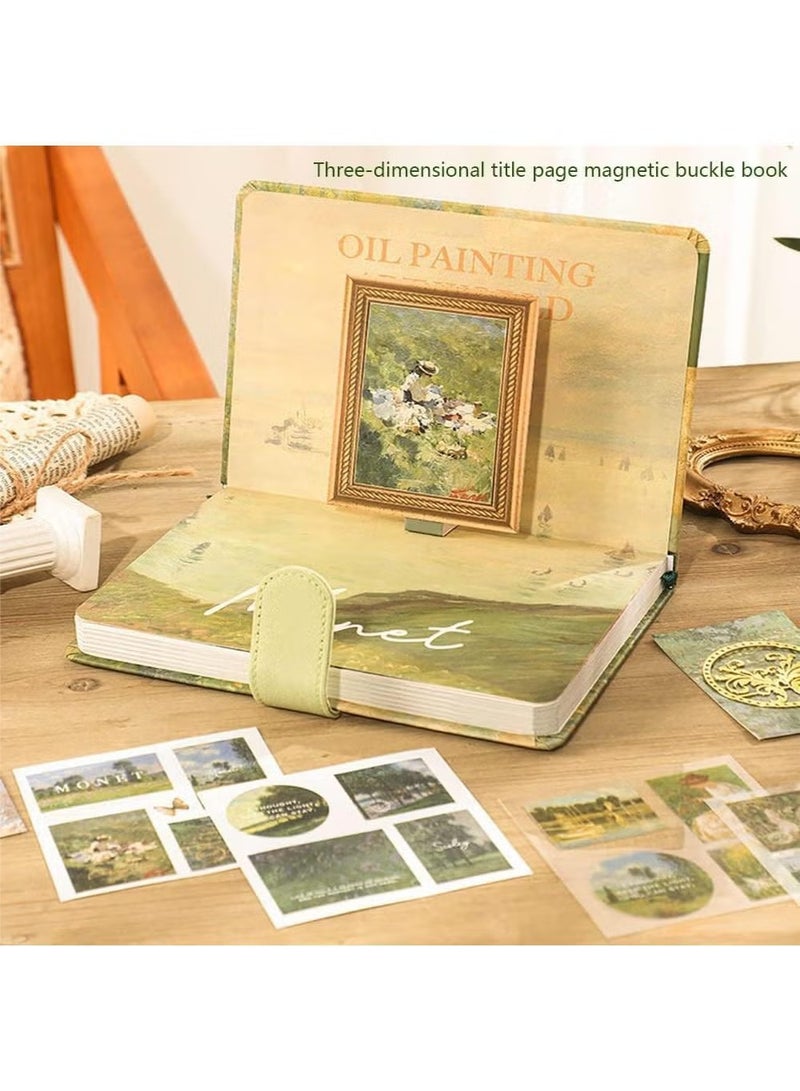 Ciara Vintage Oil Painting Series Handbook Gift Box, Student High Beauty Creative Handbook Set, Festival Inspirational Reward Gift - Image 5