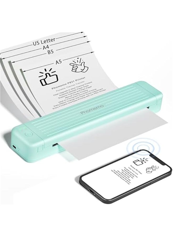 phomemo - Portable Printers Wireless for Travel, P831 Bluetooth Thermal Transfer Printer Support US Letter/A4/A5/B5 Copy Paper, 300 DPI Mobile Inkless Printer for iOS, Android & Laptop - Image 1