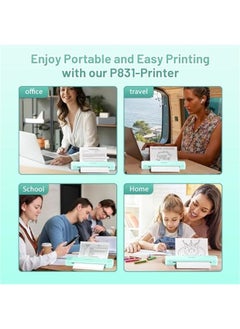 phomemo Portable Printers Wireless for Travel, P831 Bluetooth Thermal Transfer Printer Support US Letter/A4/A5/B5 Copy Paper, 300 DPI Mobile Inkless Printer for iOS, Android & Laptop  - Image 3