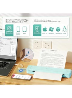 phomemo Portable Printers Wireless for Travel, P831 Bluetooth Thermal Transfer Printer Support US Letter/A4/A5/B5 Copy Paper, 300 DPI Mobile Inkless Printer for iOS, Android & Laptop  - Image 4