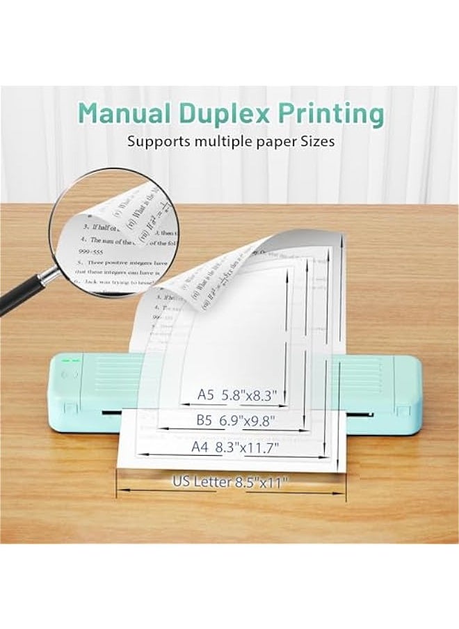 phomemo - Portable Printers Wireless for Travel, P831 Bluetooth Thermal Transfer Printer Support US Letter/A4/A5/B5 Copy Paper, 300 DPI Mobile Inkless Printer for iOS, Android & Laptop - Image 1