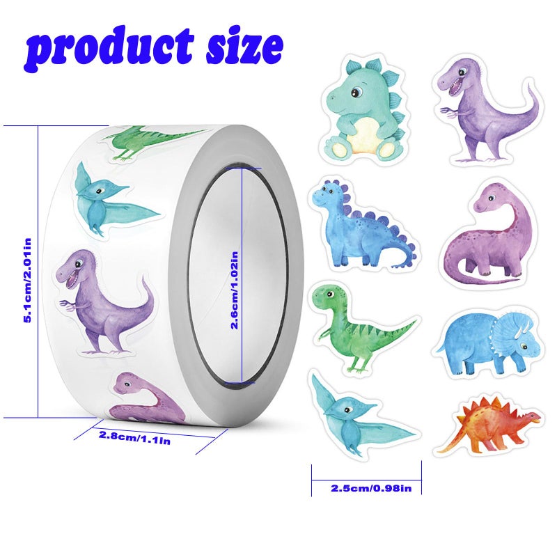 Goodangie00 2000Pcs Animal Stickers for Kids Reward, 4 Rolls Ocean Dinosaur Forest Jungle Incentive Decal for Kids School Classroom Teachers Supplies, Students Behavior Chartï¼ˆ1 Inchï¼‰ - Image 2