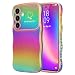 LCHULLE for Samsung Galaxy S24 Case for Women Girls Cute Wave Frame Curly Shape with Love Heart Raised Camera Protection Cover Luxury Plating Shockproof Case for Galaxy S24 5G Colorful Dark Purple - Image 2
