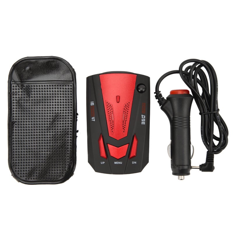 Car Radar Detector: Red 360 Degree Laser Detector - Long Range Detection False Alert Free Speed Alarm Detector for Long Distance Highway Driving - Image 1
