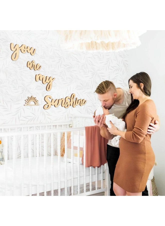 Xylolfsty You Are My Sunshine Wall Decor Boho Nursery Wall Art 5 Pieces Neutral Wooden Decoration for Boys and Girls Bedrooms Hang On Wall Sign for Playroom (Words Style) - Image 5