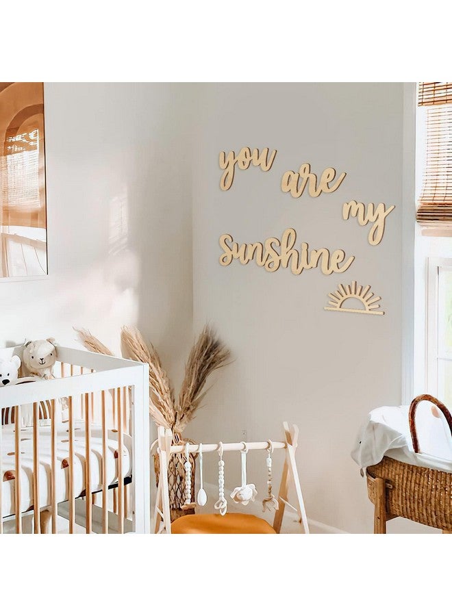 Xylolfsty You Are My Sunshine Wall Decor Boho Nursery Wall Art 5 Pieces Neutral Wooden Decoration for Boys and Girls Bedrooms Hang On Wall Sign for Playroom (Words Style) - Image 2