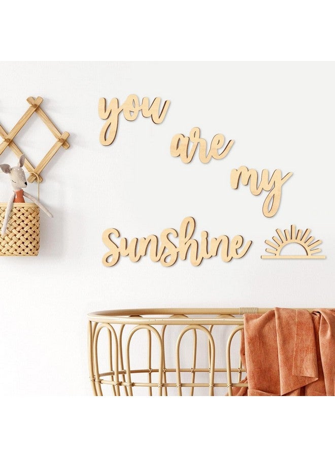Xylolfsty You Are My Sunshine Wall Decor Boho Nursery Wall Art 5 Pieces Neutral Wooden Decoration for Boys and Girls Bedrooms Hang On Wall Sign for Playroom (Words Style) - Image 1