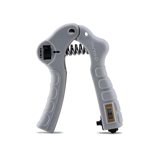 SOLPRO Grippax Adjustable Hand Grip Strengthener with Mechanical Counter for Men & Women | ‎Plastic, Stainless Steel | Adjustable 5 to 60 kg Resistance | Forearm, Wrist & Finger Strengthener | Home, Gym & Rehab Workouts - Image 1