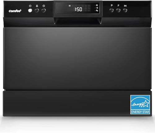 Comfee' COMFEE’ Countertop Dishwasher, Energy Star Portable Dishwasher, 6 Place Settings & 8 Washing Programs, Speed, Baby-Care, ECO& Glass, Dish Washer for Dorm, RV& Apartment, Black - Image 1