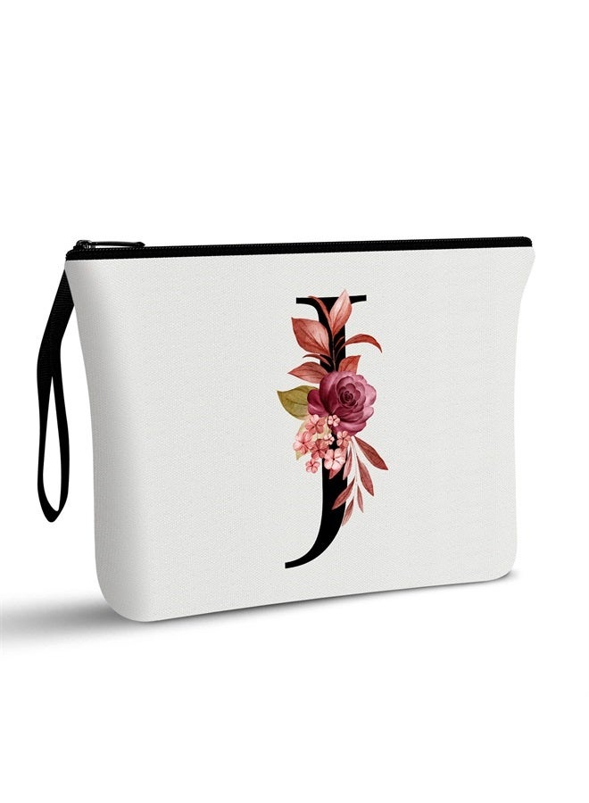Vavabox A-Z Personalized Makeup Bag,Birthday Gifts for Women Mom,Gifts for Best Friend,Bride Bridesmaid Cosmetic bag (J) - Image 1