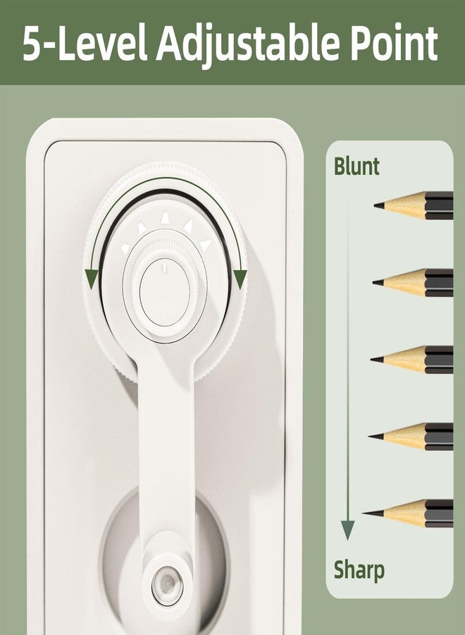 ديلي مبراة أقلام رصاص يدوية من ديلي، مبراة أقلام رصاص أوتوماتيكية تعمل باليد مع رأس قابل للتعديل للأقلام الرصاص وأقلام التلوين، مبراة أقلام رصاص للأطفال والطلاب والفصول الدراسية والمنزل والمكتب، أبيض - Image 3