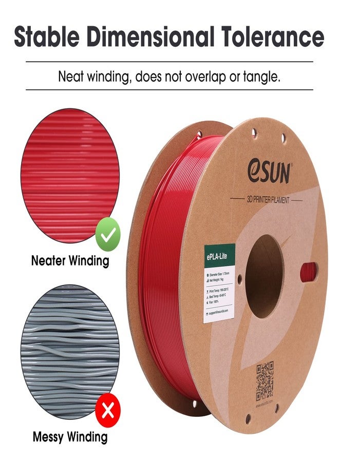 eSUN PLA Filament 1.75mm, High Toughness 3D Printer Filament Upgraded PLA Filament, Dimensional Accuracy +/- 0.03mm, 1KG Cardboard Spool (2.2 LBS) 3D Printing Filament for 3D Printers, Fire Engine Red - Image 4