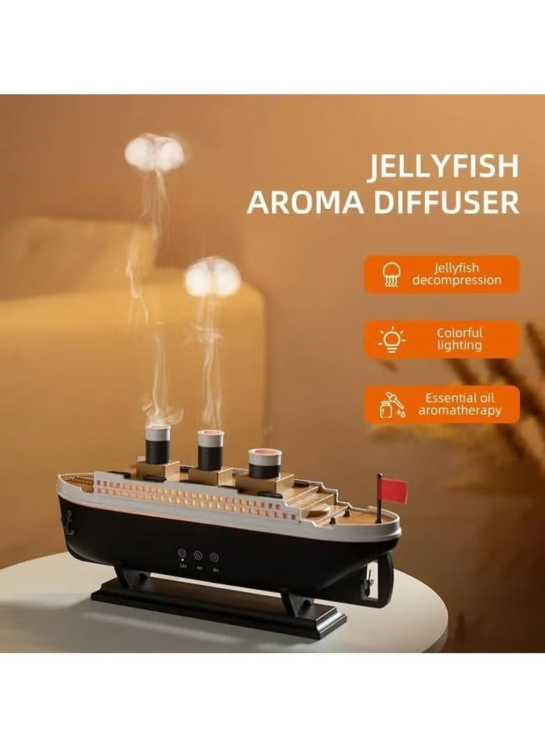 TIGER Ship Shape Ultrasonic Essential Oil Diffuser & Humidifier with Remote Control – 250ml Jellyfish-Inspired Aroma Diffuser for Home & Office | Cool Mist, LED Light, 10-Hour Operation & Whisper-Quiet Humidifying for Relaxation & Air Freshening  - Image 5