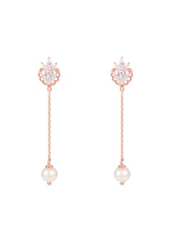 AWNL Women's Pearls Dangle Earrings with Sterling Silver CZ-Diamond Eardrops Gift for Women Wife Girlfriend  - Image 1