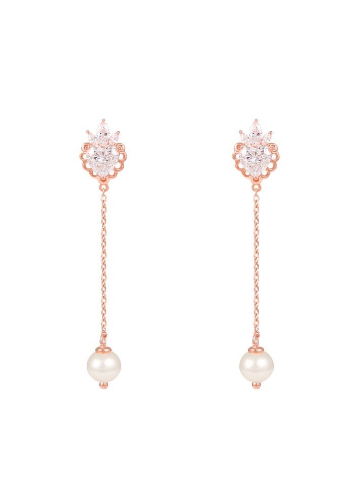 AWNL - Women's Pearls Dangle Earrings with Sterling Silver CZ-Diamond Eardrops Gift for Women Wife Girlfriend - Image 1