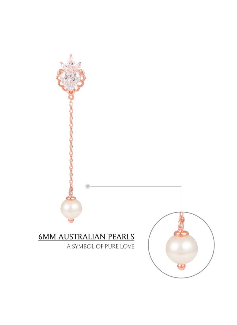 AWNL - Women's Pearls Dangle Earrings with Sterling Silver CZ-Diamond Eardrops Gift for Women Wife Girlfriend - Image 1