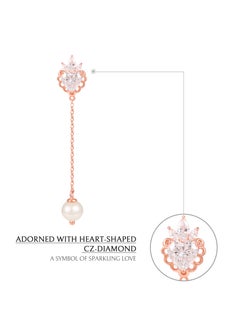AWNL Women's Pearls Dangle Earrings with Sterling Silver CZ-Diamond Eardrops Gift for Women Wife Girlfriend  - Image 3