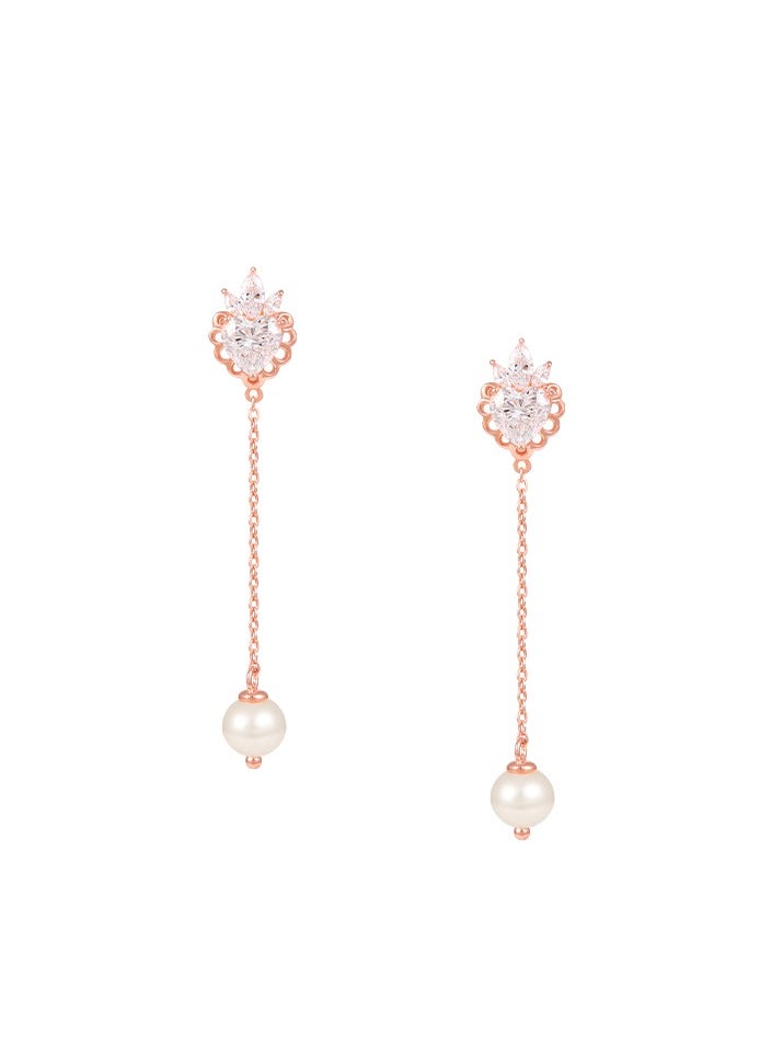 AWNL - Women's Pearls Dangle Earrings with Sterling Silver CZ-Diamond Eardrops Gift for Women Wife Girlfriend - Image 1