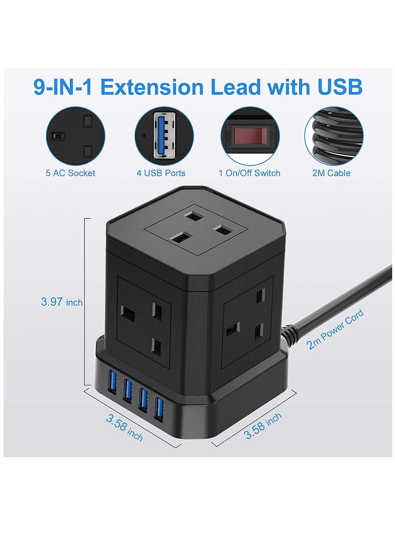 1 قطعة 9 في 1 تمديد الرصاص مع USB  - Image 2