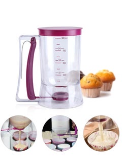 Quick and Easy Cake Batter Dispenser 900ml Portable Batter Dispensing Funnel with Precise Measuring Scale and Easy-Operate Handle - Ideal for Cakes, Pancakes, Cupcakes, Muffins, Waffles, and Crepes