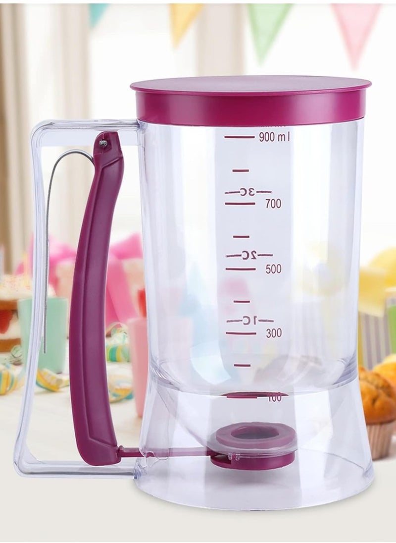 Generic - Quick and Easy Cake Batter Dispenser 900ml Portable Batter Dispensing Funnel with Precise Measuring Scale and Easy-Operate Handle - Ideal for Cakes, Pancakes, Cupcakes, Muffins, Waffles, and Crepes - Image 1