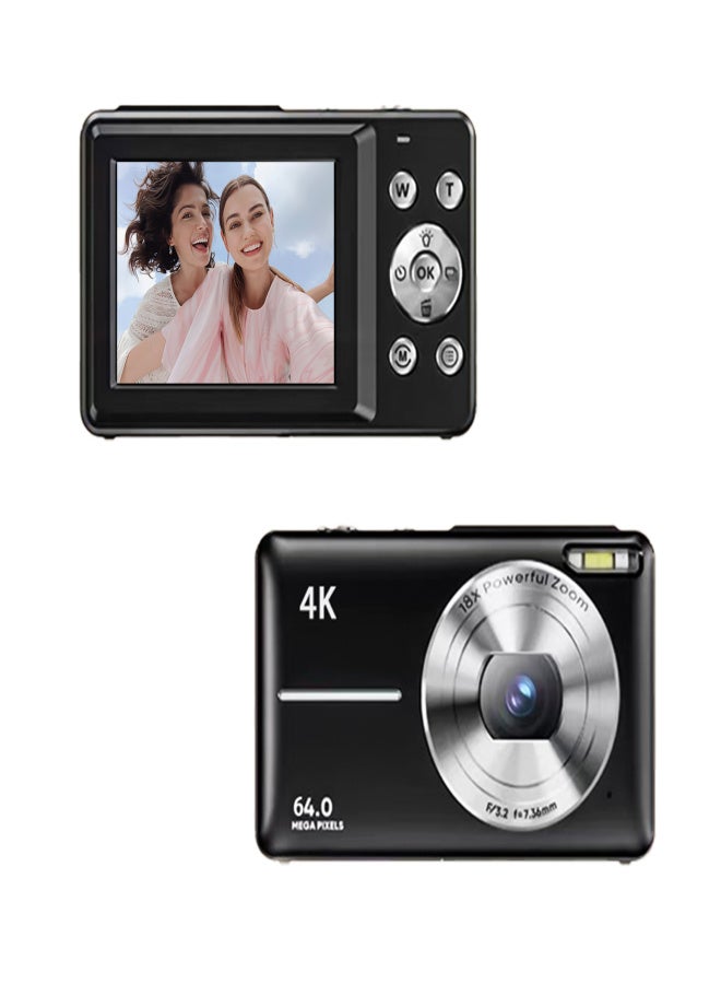 4K/30FPS Digital Camera 64MP Digital Video Camera 2.4 Inch Screen 18X Digital Zoom Built-in Battery Birthday Christmas Gift for Teens Students Friends - Image 1