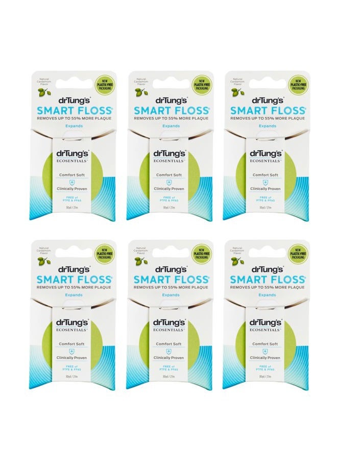 drTung's Smart Floss, 30 yds, Dental Floss - Natural Cardamom Flavor Colors May Vary (6 Pack) - Image 1