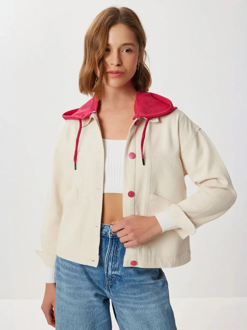 Lovely Istanbul ISTANBUL Hooded Denim Jacket with Embroidery